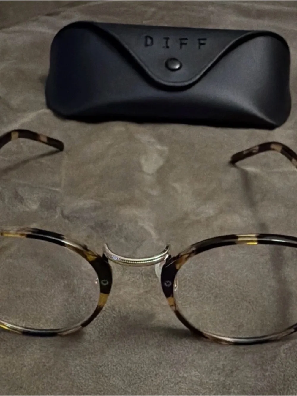 Diff Eyewear Tortoiseshell Round Blue Lens Glasses